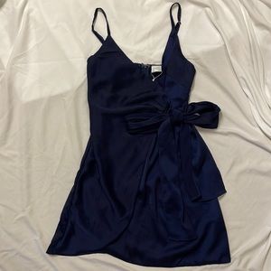 XS Dark Blue Selfie Leslie Mini Wrap Dress